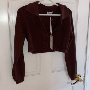 Vrg girl cropped brown sweater